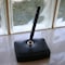 Dacasso Classic Black Leather Single Pen Stand with Silver Accents AG-1029 - alternate 3